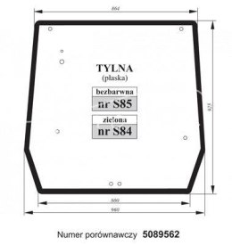 Szyba tylna zielona Case