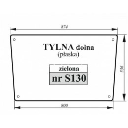 Szyba tylna dolna Claas Renault płaska zielona 6005014312