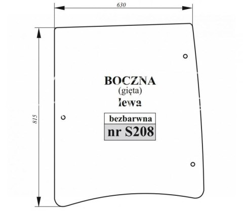 Szyba boczna lewa Farmer gięta bezbarwna Szyba boczna lewa Farmer gięta bezbarwna
