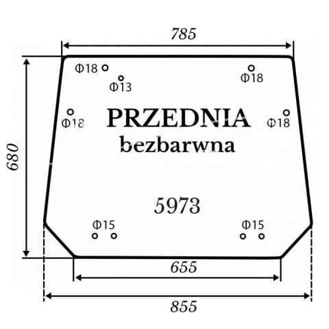 Szyba przednia bezbarwna Kubota BX231 Szyba przednia bezbarwna Kubota BX231
