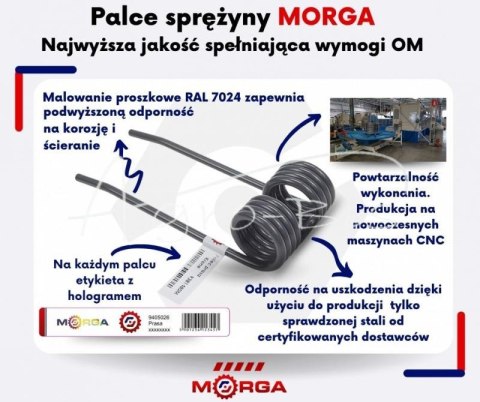 Palec podbieracza zastosowanie Welger 0940530200 malowane proszkowo MORGA Palec podbieracza zastosowanie Welger 0940530200 malowane proszkowo MORGA