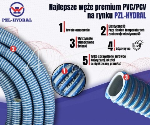 Wąż asenizacyjny PVC/PCV ssawno - tłoczący DN32 ( sprzedawany na krązki 30m ) Premium PZL HYDRAL Wąż asenizacyjny PVC/PCV ssawno - tłoczący DN32 ( sprzedawany na krązki 30m ) Premium PZL HYDRAL