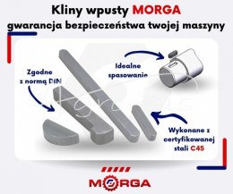 Klin noskowy 13x8x112 DIN6887 Stal C45 MORGA (sprzedawane po 5) widoczna cena za 1 sztukę
