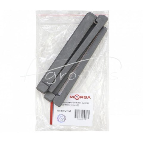 Klin noskowy 13x8x112 DIN6887 Stal C45 MORGA (sprzedawane po 5) widoczna cena za 1 sztukę Klin noskowy 13x8x112 DIN6887 Stal C45 MORGA (sprzedawane po 5) widoczna cena za 1 sztukę