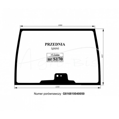 Szyba przednia gięta zielona Fendt G816810040050