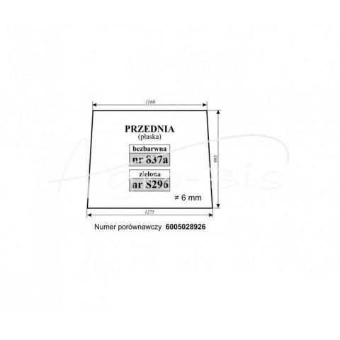 Szyba przednia zielona Renault