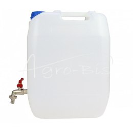 Kanister do wody pionowy 20l plastikowy z kranem metalowym
