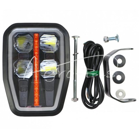 Lampa zespolona, robocza przednia 6-funkcyjna lewa W188 JCB 12V/24V wodoodporna LED kierunek pływający Lampa zespolona, robocza przednia 6-funkcyjna lewa W188 JCB 12V/24V wodoodporna LED kierunek pływający
