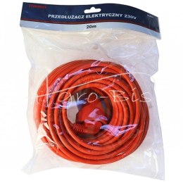 Przedłużacz kosiarki 20m 3X1,5mm2 IP20 16A pomarańczowy gruby