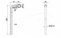 Rurka wygięta 90 stopni Fi-15 z oczkiem 18mm długość 400mm HYDRAL