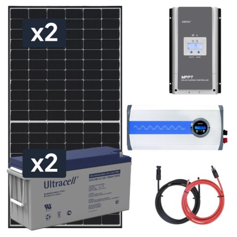 Elektrownia słoneczna 910W z akumulatorem - zasilanie 230V moc 1500W + MPPT Elektrownia słoneczna 910W z akumulatorem - zasilanie 230V moc 1500W + MPPT