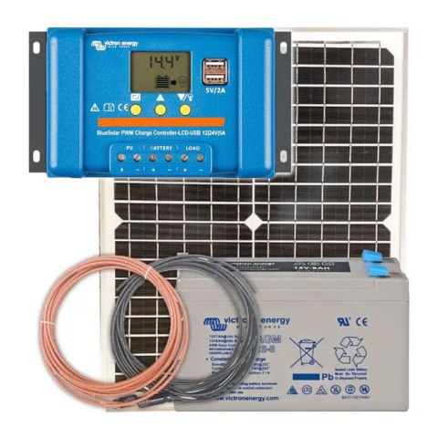 Panel słoneczny 20W i akumulator AGM 8Ah z regulatorem LCD Panel słoneczny 20W i akumulator AGM 8Ah z regulatorem LCD