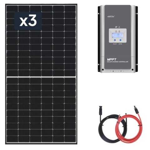 Panel słoneczny 3x455W z regulatorem ładowania 100A MPPT 12V Panel słoneczny 3x455W z regulatorem ładowania 100A MPPT 12V