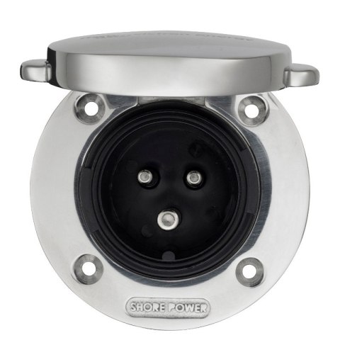 Power Inlet 32A stainless steel with cover Power Inlet 32A stainless steel with cover