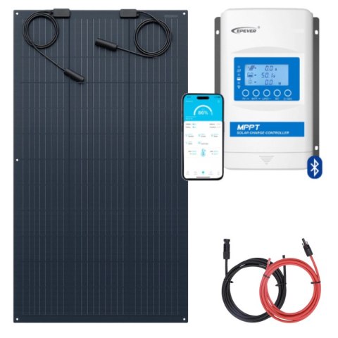 Zestaw do kampera panel elastyczny 105W z regulatorem MPPT Zestaw do kampera panel elastyczny 105W z regulatorem MPPT