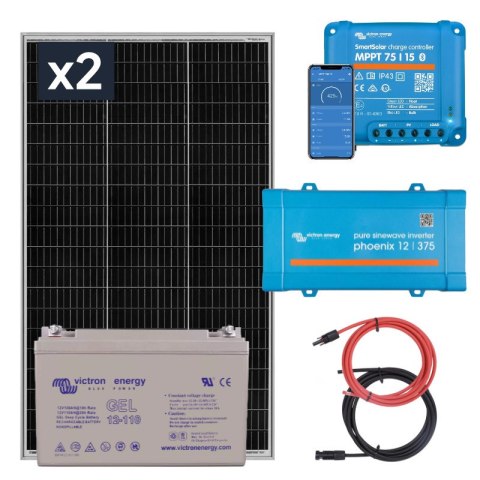 Zestaw solarny na łódź 300W z regulatorem MPPT. Akumulator 110Ah. Przetwornica napięcia 230V/300W Zestaw solarny na łódź 300W z regulatorem MPPT. Akumulator 110Ah. Przetwornica napięcia 230V/300W