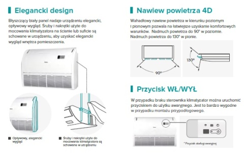 Klimatyzator Hisense Standard inverter 10 kW przypodłogowo-sufitowy Klimatyzator Hisense Standard inverter 10 kW przypodłogowo-sufitowy