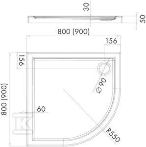 KAB.ONNLINE 90X185 CH.BR.90X5,5 R55 FI90