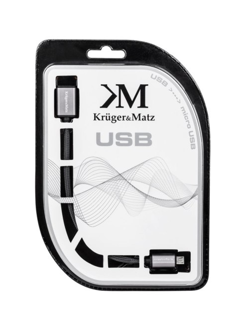 Kabel USB - micro USB gniazdo-wtyk 1.0m Kruger&Matz Kabel USB - micro USB gniazdo-wtyk 1.0m Kruger&Matz