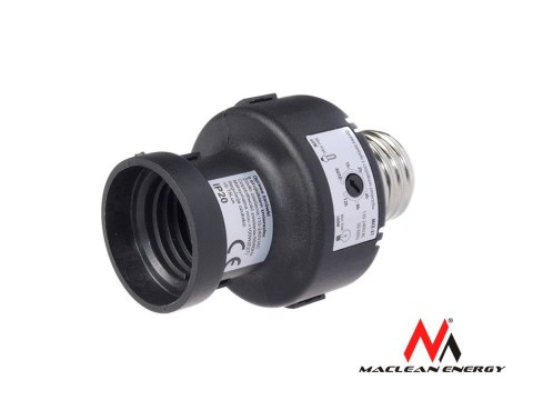 Oprawa żarówki E27 Maclean, 100W, z czujnikiem zmierzchu, timer, MCE21B Oprawa żarówki E27 Maclean, 100W, z czujnikiem zmierzchu, timer, MCE21B