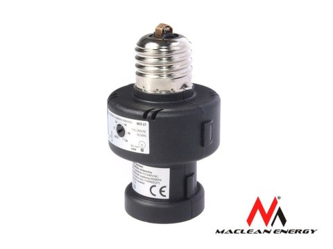 Oprawa żarówki E27 Maclean, 100W, z czujnikiem zmierzchu, timer, MCE21B Oprawa żarówki E27 Maclean, 100W, z czujnikiem zmierzchu, timer, MCE21B