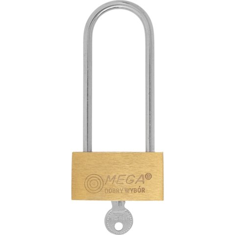 24150K Kłódka mosiężna długi kabłąk 50mm karta, Mega 24150K Kłódka mosiężna długi kabłąk 50mm karta, Mega