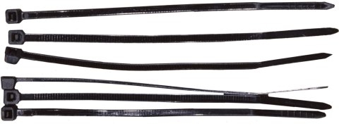 59220C Opaski zaciskowe 2,5x200 mm czarne, 100 sztuk, Mega