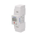 1-fazowy wskaźnik zużycia energii elektrycznej, 80A, dodatkowy wskaźnik, wyjście impulsowe, przycisk RESET, 2 moduły, DIN TH-35m
