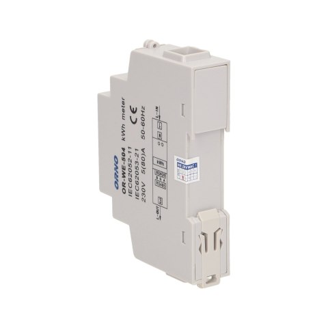 1-fazowy wskaźnik zużycia energii elektrycznej, 80A, port RS-485, 1 moduł, DIN TH-35mm 1-fazowy wskaźnik zużycia energii elektrycznej, 80A, port RS-485, 1 moduł, DIN TH-35mm